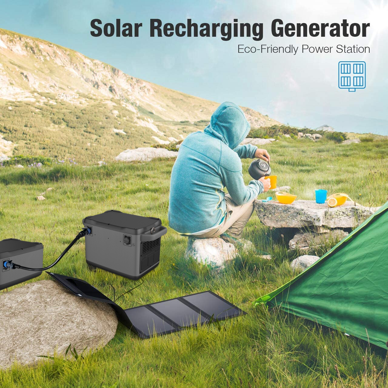Gerador solar de alto desempenho 1200W para carregamento de backup