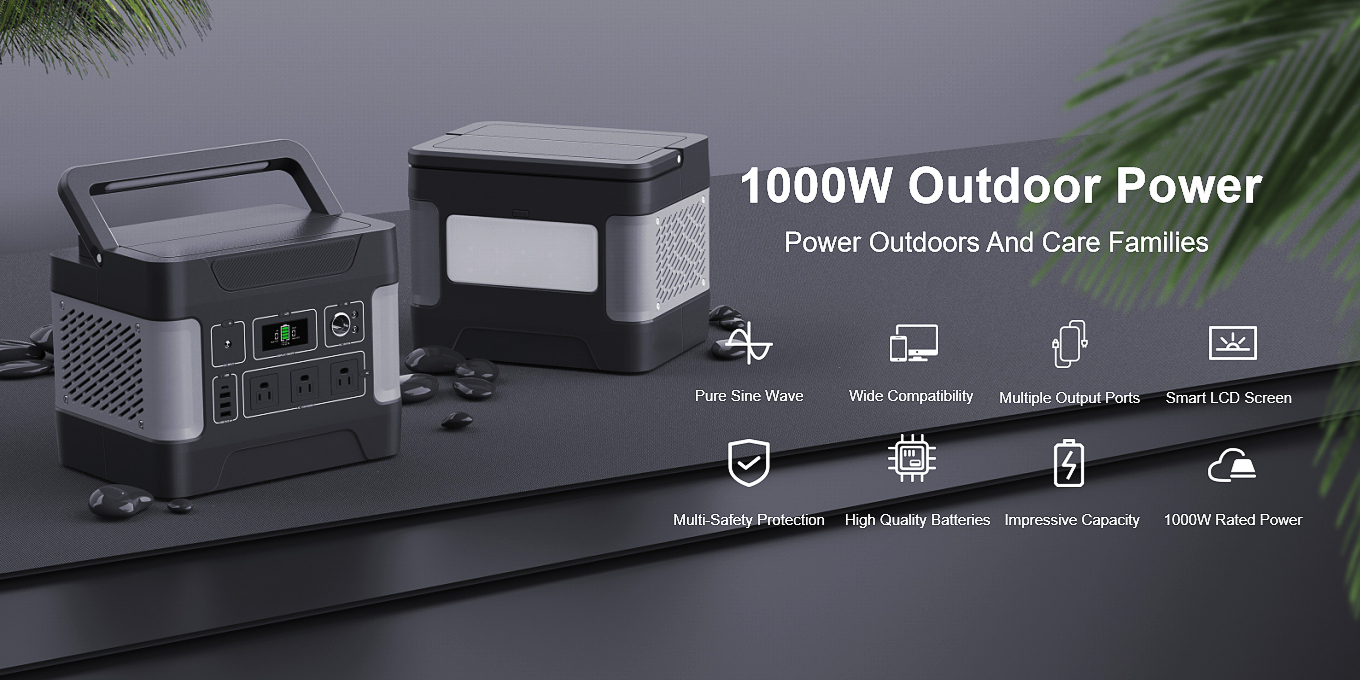 Gerador solar de ciclo profundo de 1000 W para carregamento móvel