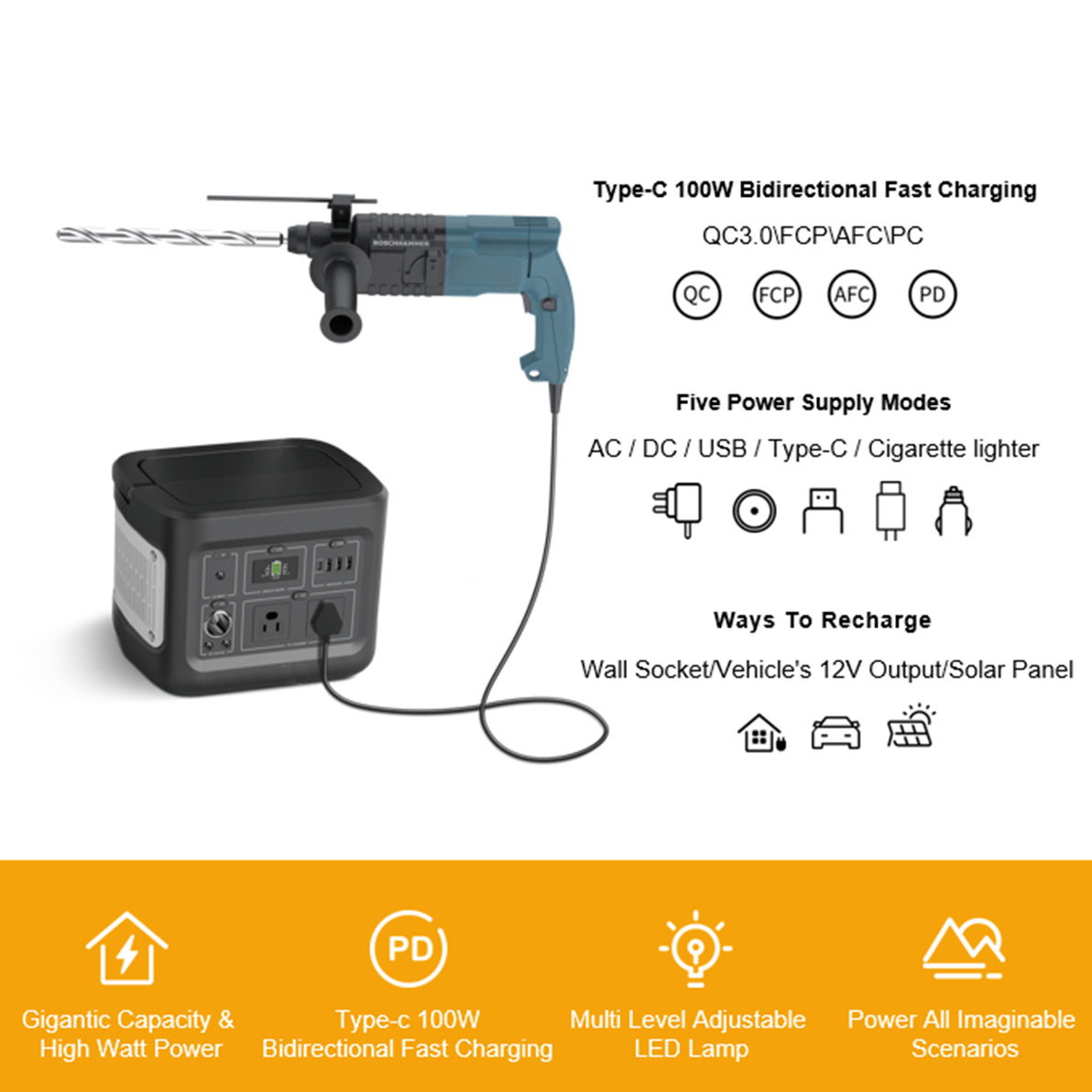 400W de manutenção grátis gerador solar para carregamento